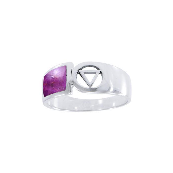 Pride Symbol with Rainbow Color Inlay Silver Ring TR285 - peterstone.dropshipping