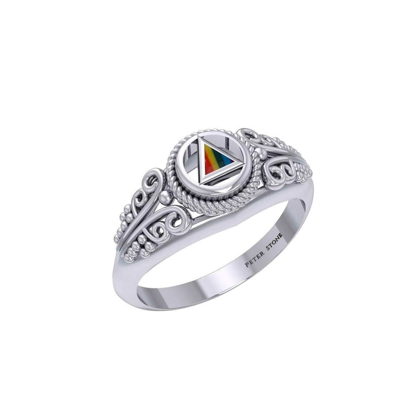 A progressive faith ~ Sterling Silver Power Celtic Triangle Symbol Ring TR288
