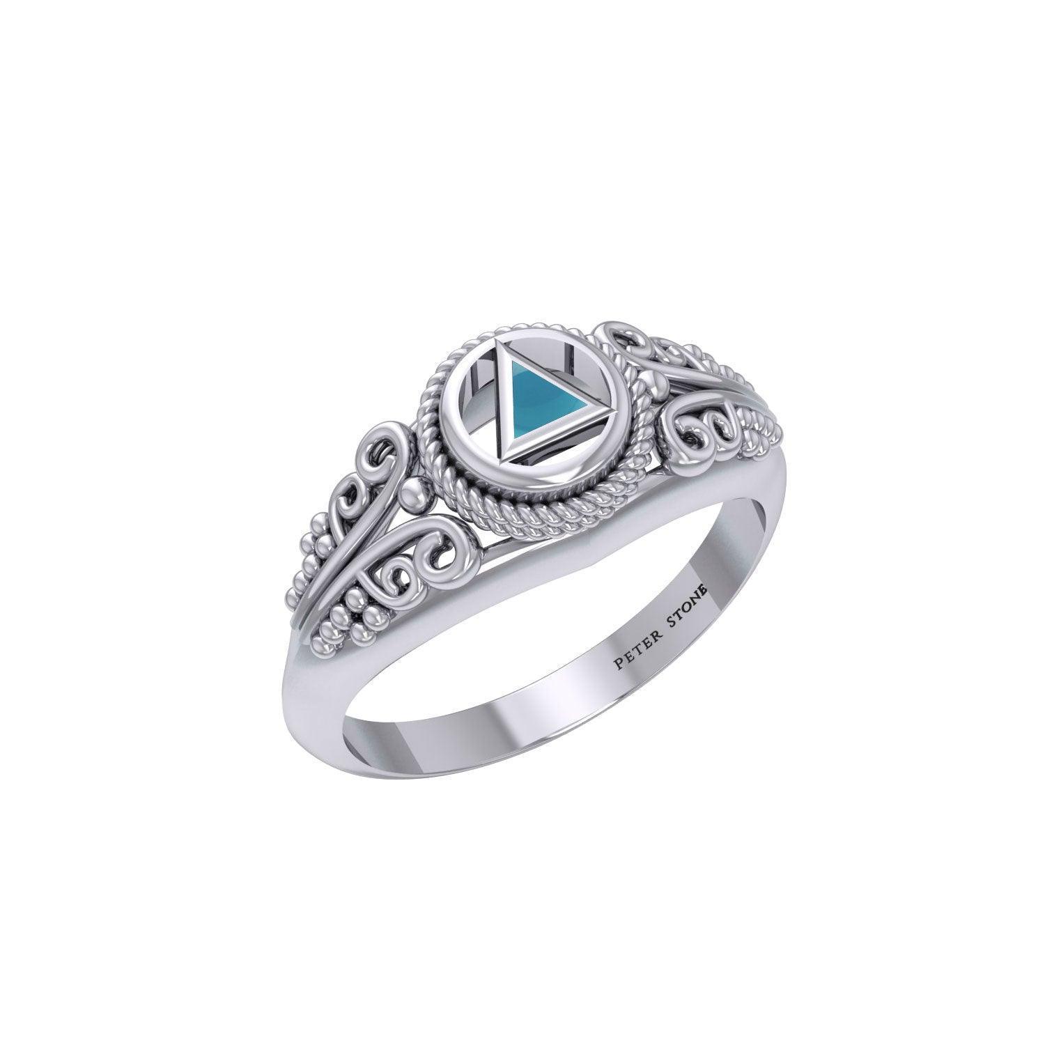 A progressive faith ~ Sterling Silver Power Celtic Triangle Symbol Ring TR288