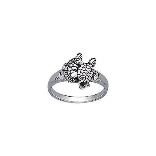 Turtle Pair Silver Ring TR3304