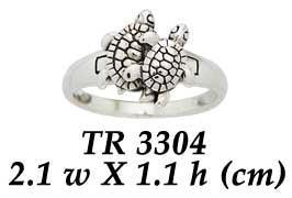 Turtle Pair Silver Ring TR3304