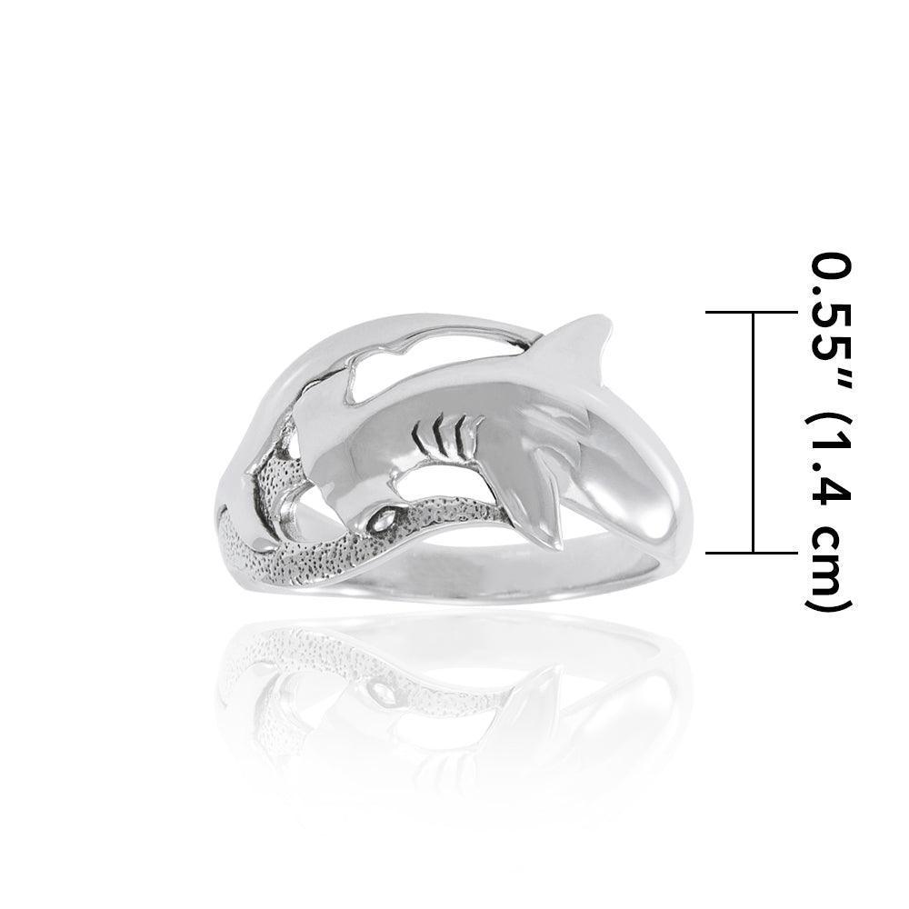 Hammerhead Shark Sterling Silver Ring TR3409