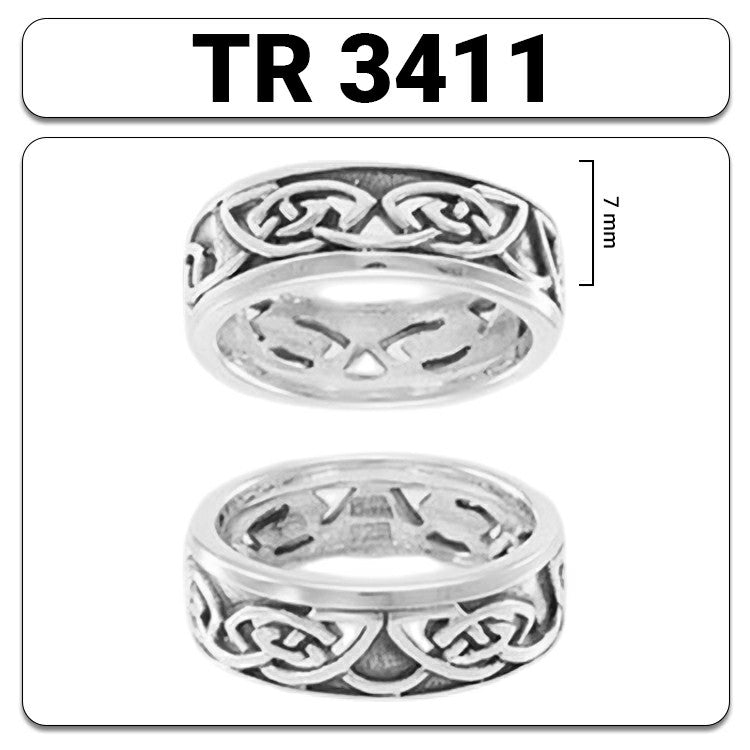 Live in the narrow years of tradition ~ Celtic Knotwork Sterling Silver Ring TR3411