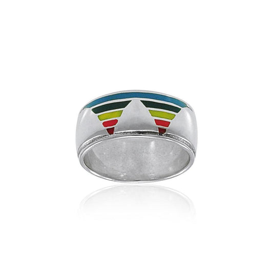 Triangle Silver Band Ring TR3426