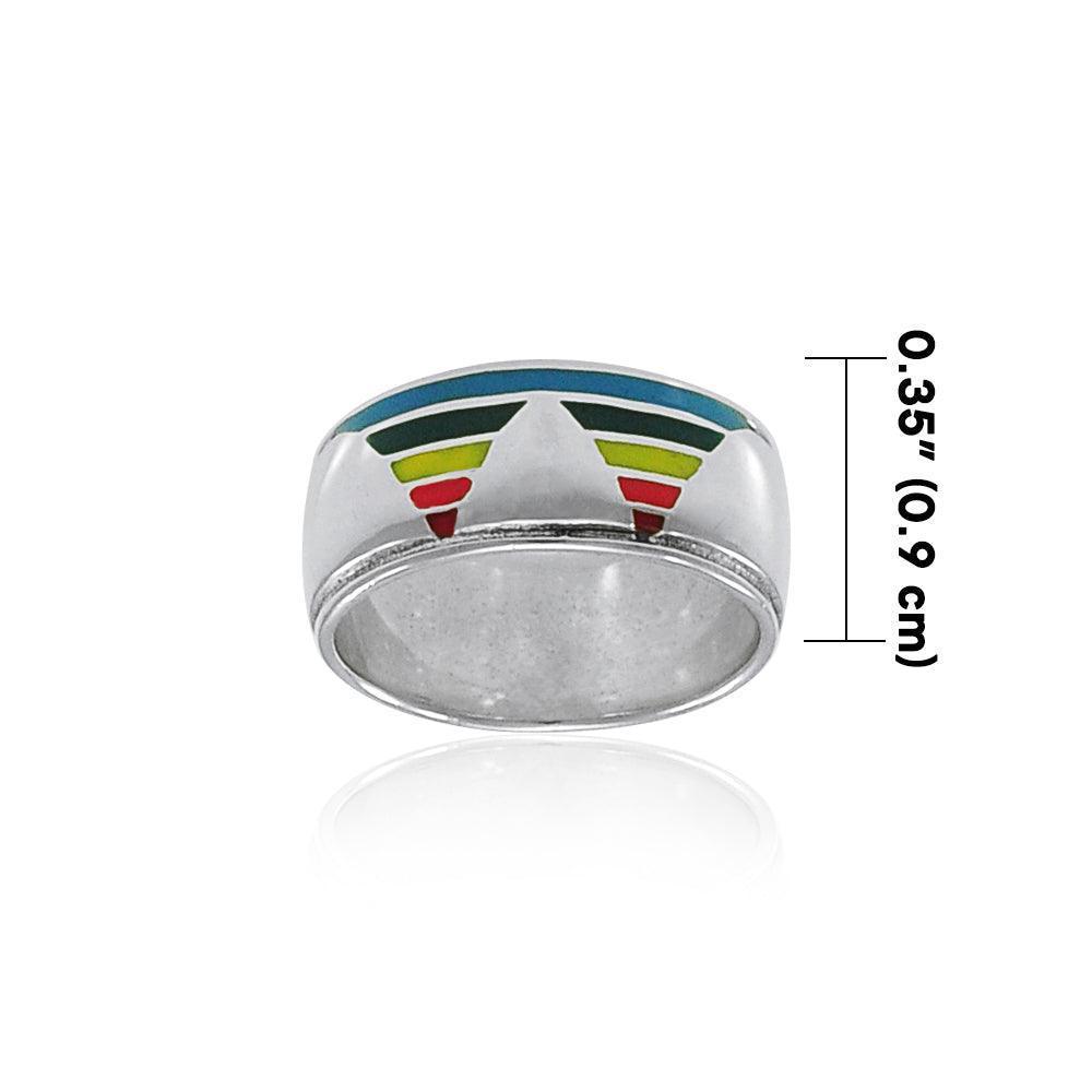 Triangle Silver Band Ring TR3426