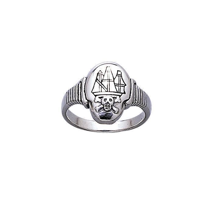 Jolly Roger Ship ~ Sterling Silver Ring TR3662