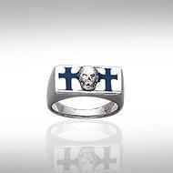 Skull and Cross Silver Ring TR3676