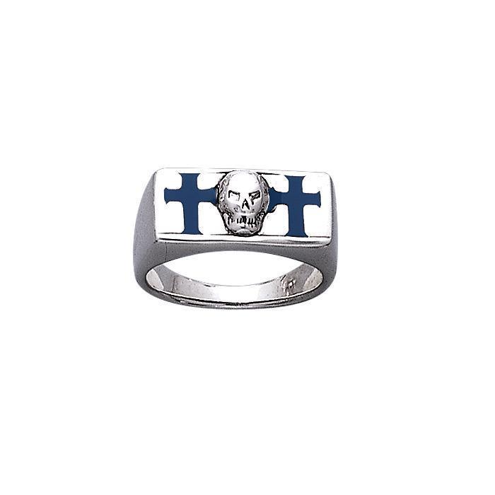 Skull and Cross Silver Ring TR3676