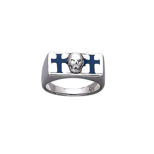 Skull and Cross Silver Ring TR3676