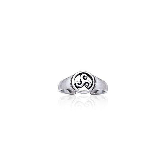 Celtic Silver Spiral Toe Ring TR3721