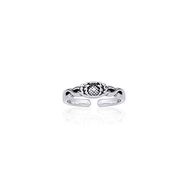 Celtic Thistle Silver Toe Ring TR3730