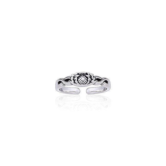 Celtic Thistle Silver Toe Ring TR3730