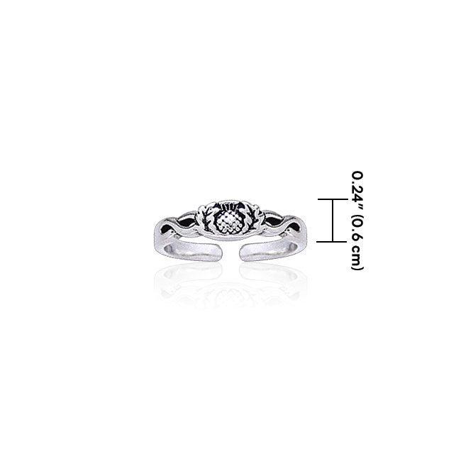 Celtic Thistle Silver Toe Ring TR3730