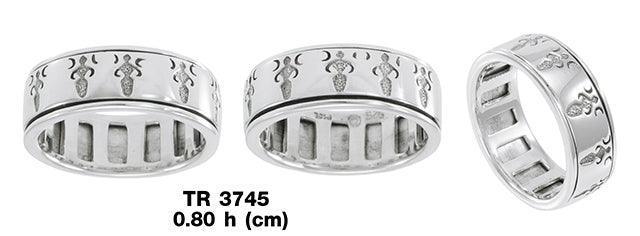 Triple Moon Goddess Spinner Ring TR3745