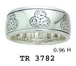 The eternal infinite power ~ Sterling Silver Celtic Triquetra Spinner Ring TR3782