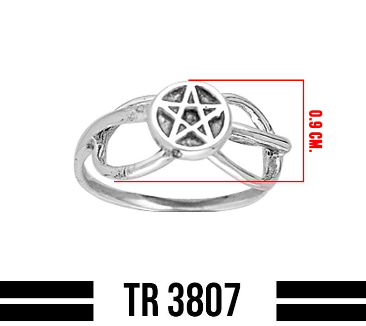 Pentagram Pentacle Sterling Silver Ring TR3807