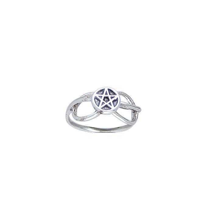 Silver Pentagram Pentacle Ring TR3807