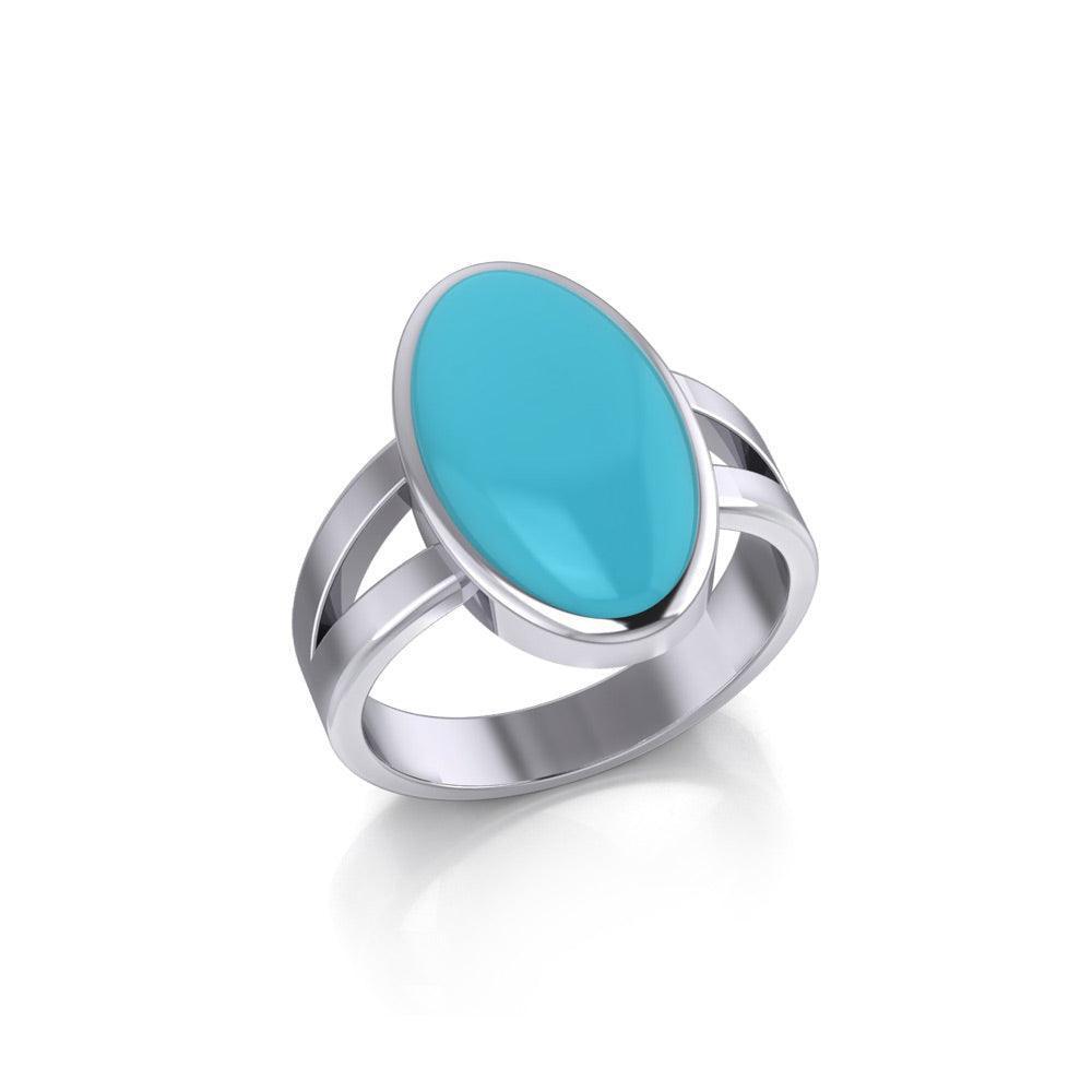 Large Oval Inlaid Stone Ring TR3856