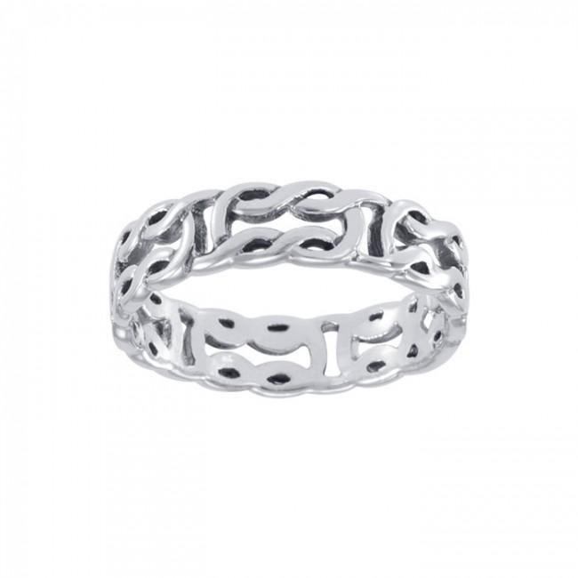 Life’s a continuous beginning and an end ~ Celtic Knotwork Sterling Silver Ring TR398