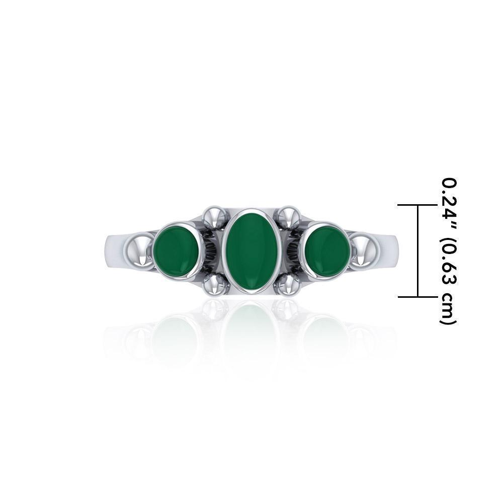 Malachite Gemstone on Silver Ring TR465