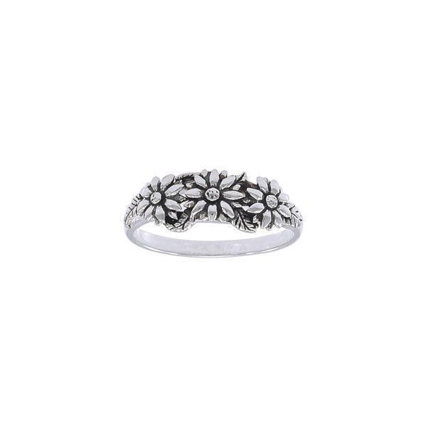 Silver Flower Ring TR472