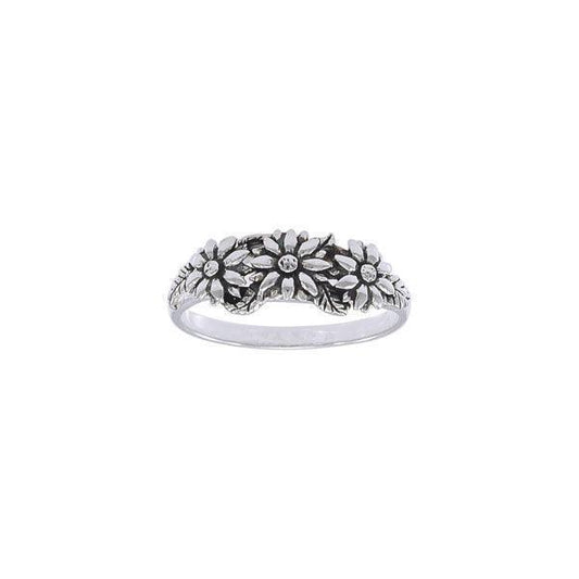 Silver Flower Ring TR472