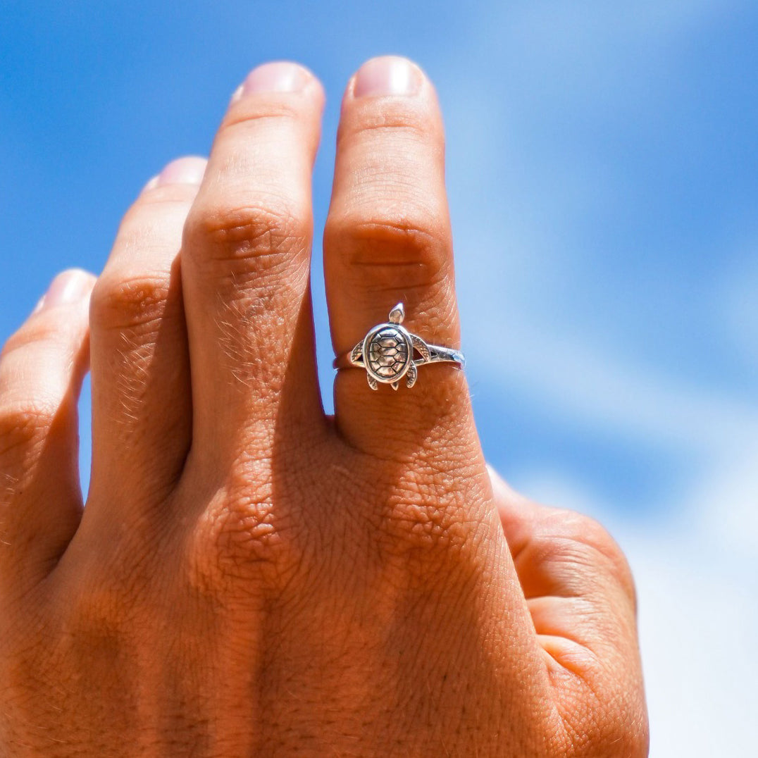 Moveable Turtle Sterling Silver Ring TR524