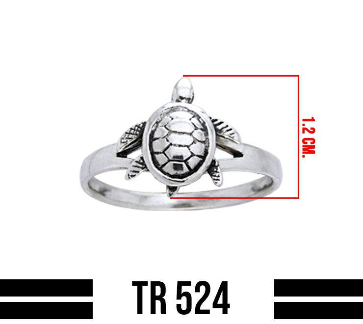 Moveable Turtle Sterling Silver Ring TR524
