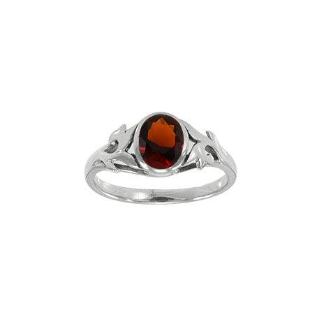 Vine Silver Ring with Oval Gemstone TR763 by TR763