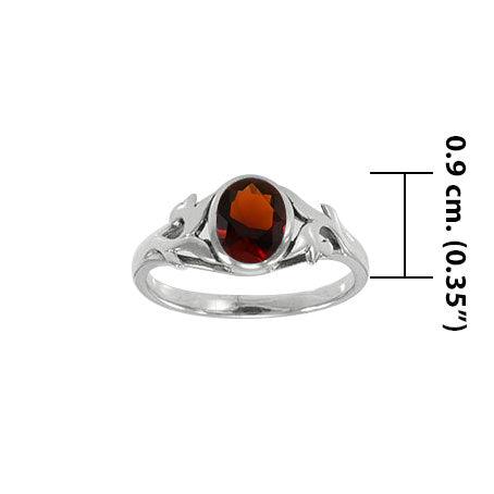 Vine Silver Ring with Oval Gemstone TR763 by TR763