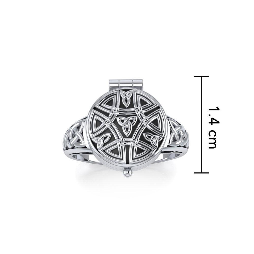 Celtic Knotwork Sterling Silver Poison Ring TR845