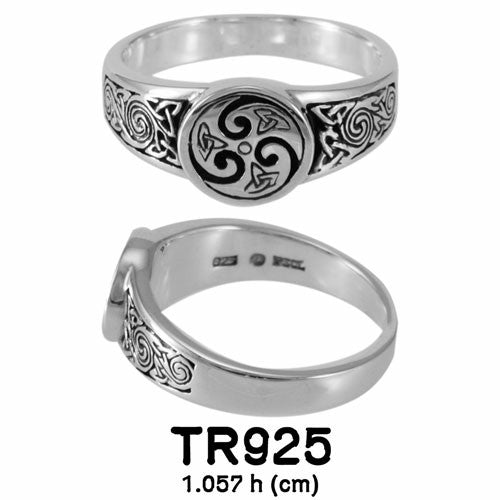 Spirit, mind, and passion ~ Celtic Triquetra Sterling Silver Ring TR925