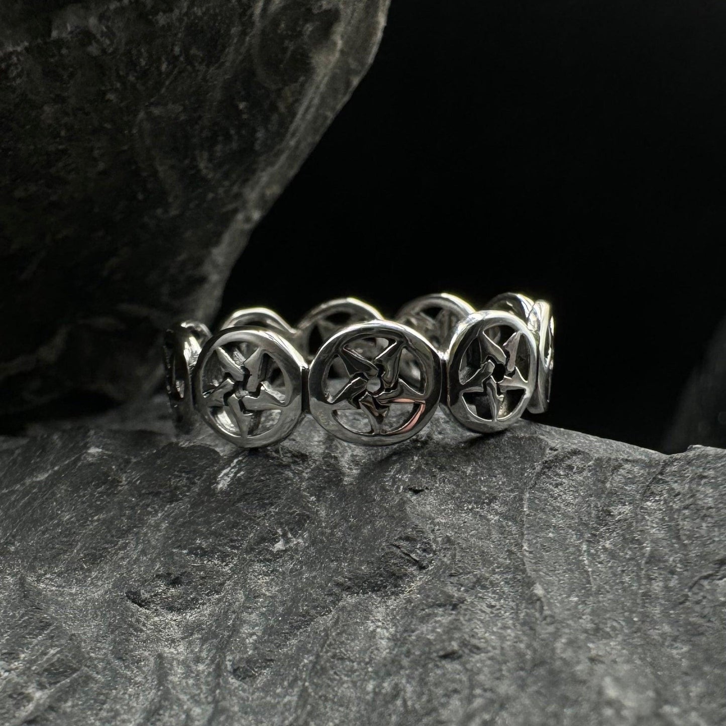Pentacle Sterling Silver Ring TR972