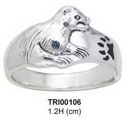 Sea Otter Sterling Silver Ring by Ted Andrews TRI106