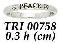 PEACE Sterling Silver Ring TRI758