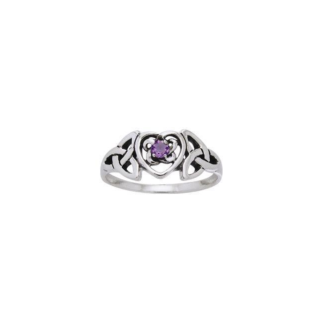 Celtic heart Silver Ring TRI817