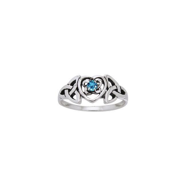 Celtic heart Silver Ring TRI817