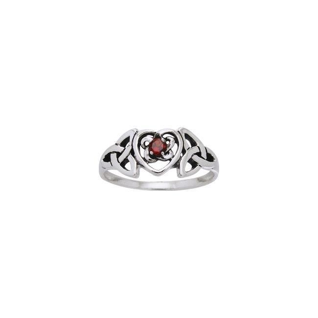 Celtic heart Silver Ring TRI817