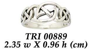 Dazzle with eternity and Celtic pride ~ Celtic Knotwork Sterling Silver Ring TRI889
