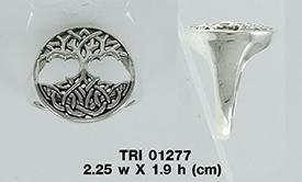 The Tree of Life in its Never-ending journey ~ Sterling Silver Jewelry Pendant TRI1277