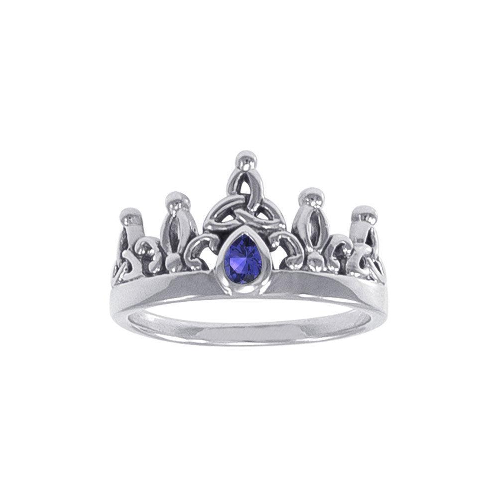 Celtic Crown Silver Ring TRI1350