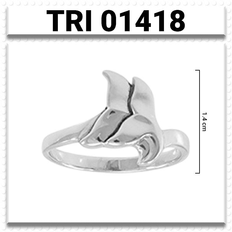 Double Whale Wrap Sterling Silver Ring TRI1418