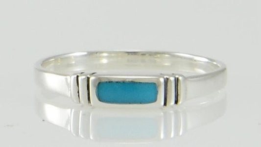 Synthetic turquoise & Silver Ring TRI2106