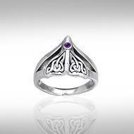 Celtic Knotwork Sterling Silver Whale’s Tail Ring TRI040
