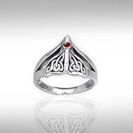 Celtic Knotwork Sterling Silver Whale’s Tail Ring TRI040