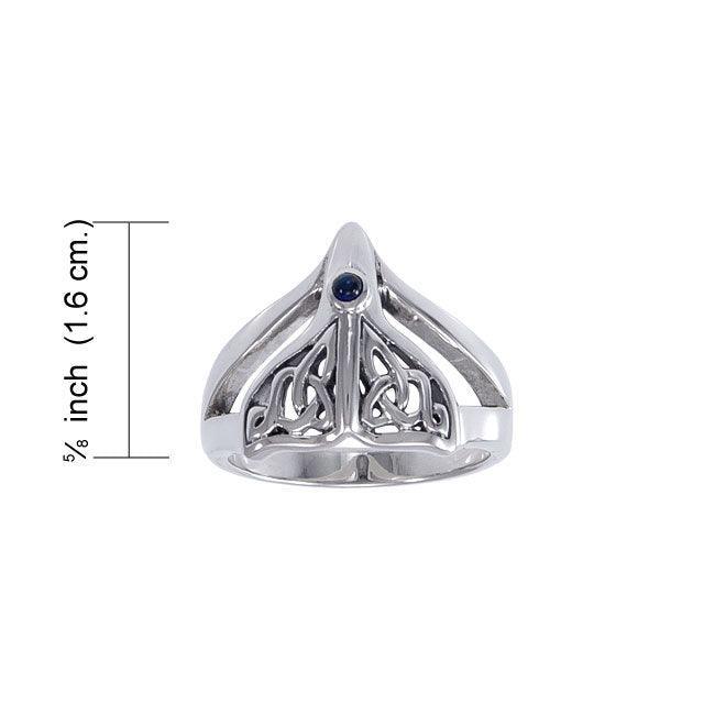 Celtic Knotwork Sterling Silver Whale’s Tail Ring TRI040
