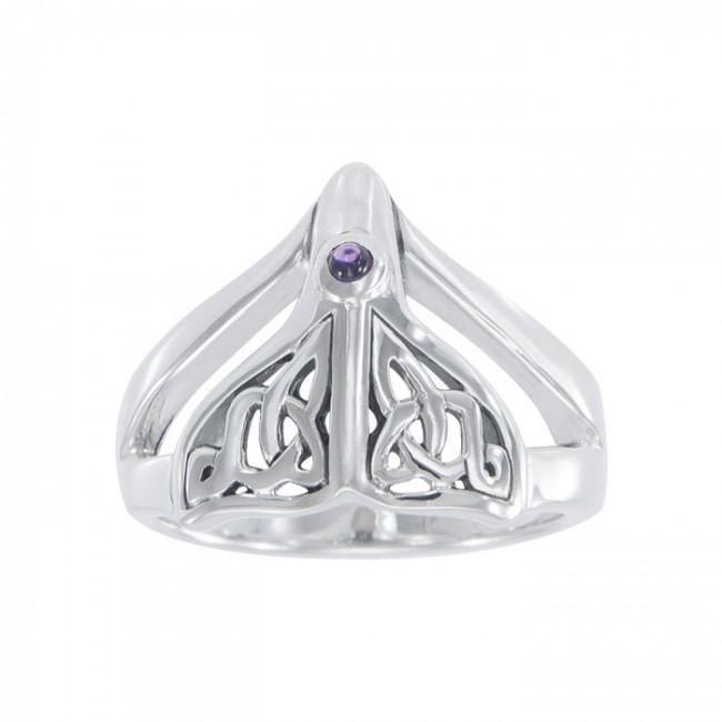 Celtic Knotwork Sterling Silver Whale’s Tail Ring TRI040