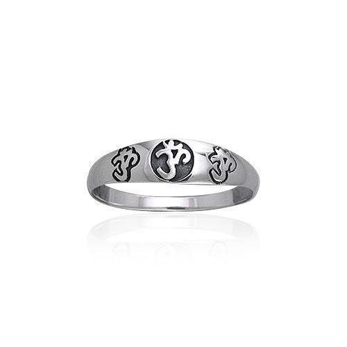 Triple Om Silver Ring TRI064