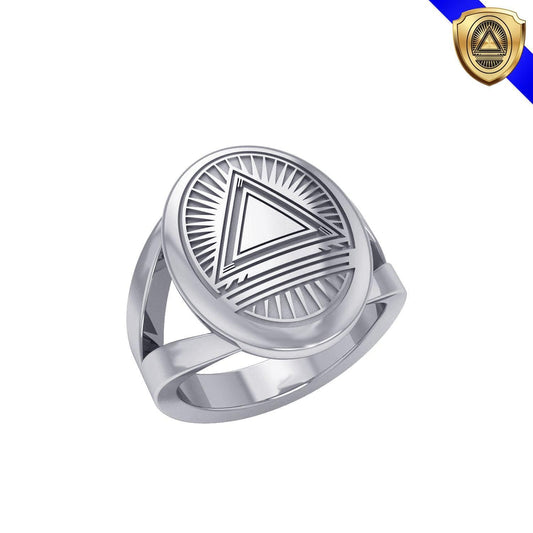 System Energy Symbol Silver Large Ring TRI1037 - peterstone.dropshipping