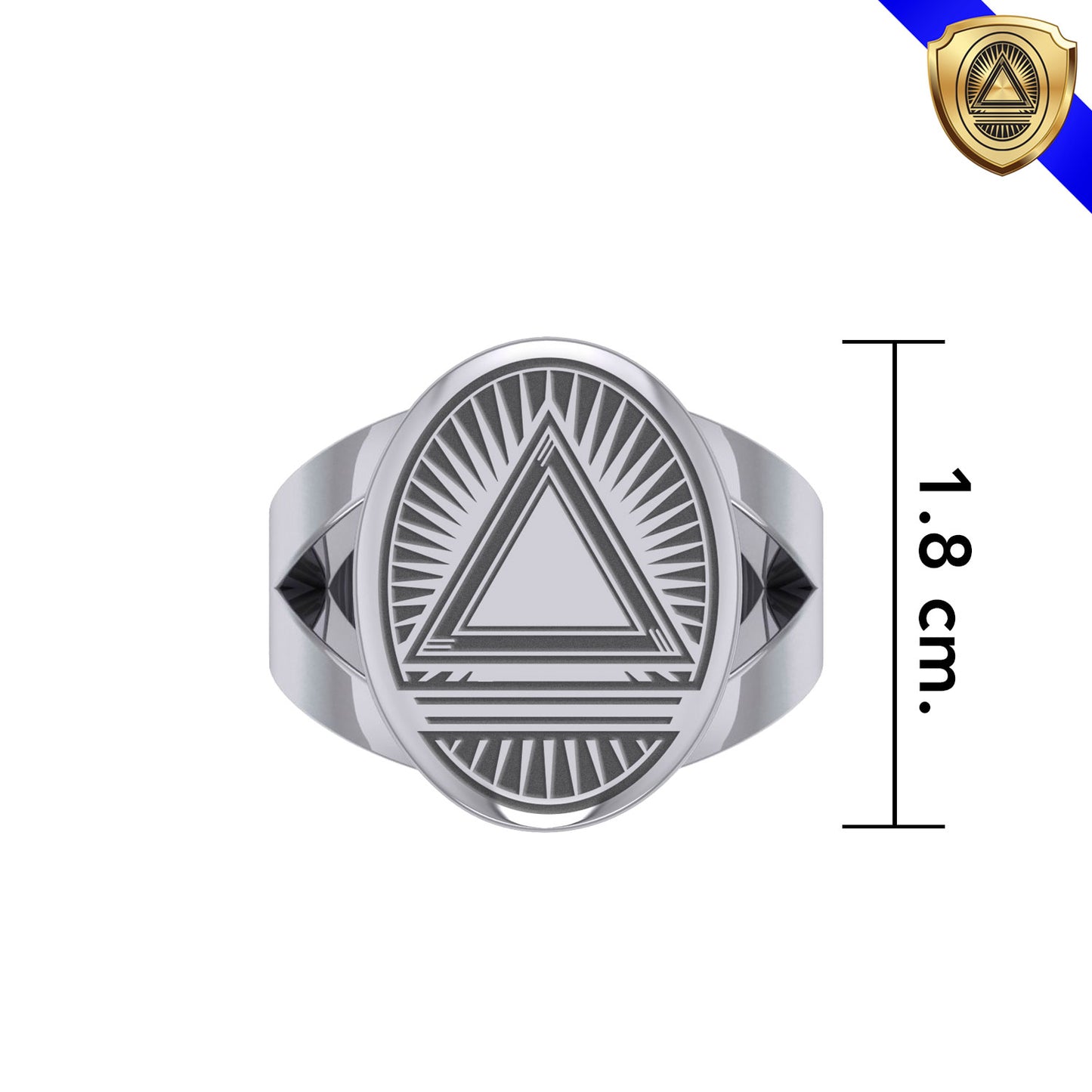 System Energy Symbol Silver Large Ring TRI1037